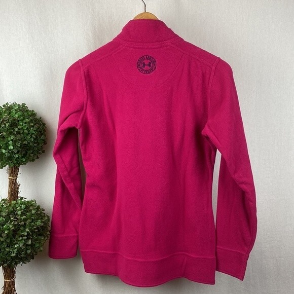 Under Armour Women's Pink Fleece Zip Neck Long Sleeve Top M - Picture 2 of 6